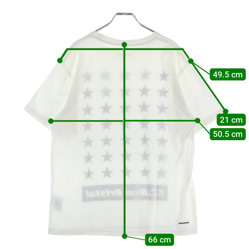 F.C.R.B./F.C.Real Bristol/FCRB(エフシーアールビー/エフシーレアルブリストル) STAR PRINT TEE スタープリントTシャツ 半袖クルーネックカットソー ホワイト FCRB-160030