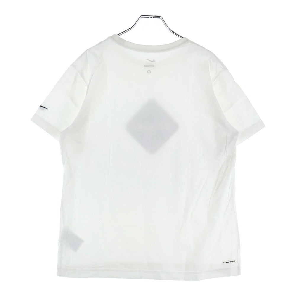 F.C.R.B./F.C.Real Bristol/FCRB(エフシーアールビー/エフシーレアルブリストル) ×NIKE ナイキ カモ柄 フロントロゴプリントTシャツ 半袖クルーネックカットソー ホワイト 640479-100