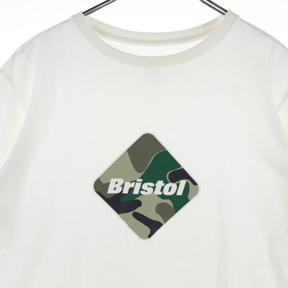 F.C.R.B./F.C.Real Bristol/FCRB(エフシーアールビー/エフシーレアルブリストル) ×NIKE ナイキ カモ柄 フロントロゴプリントTシャツ 半袖クルーネックカットソー ホワイト 640479-100