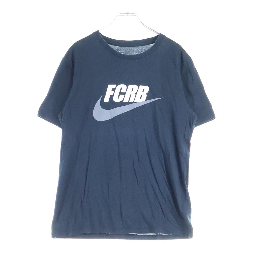 F.C.R.B.(エフシーアールビー) ×NIKE ナイキ スウッシュロゴプリントTシャツ 半袖クルーネックカットソー ブラック 410246-010