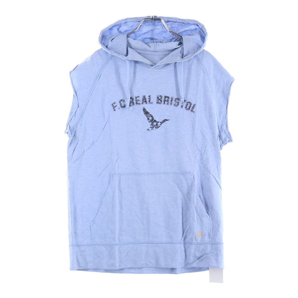 F.C.R.B./F.C.Real Bristol/FCRB(エフシーアールビー/エフシーレアルブリストル) カレッジロゴ ノースリーブ フーデッドカットソー Tシャツ ブルー 197165