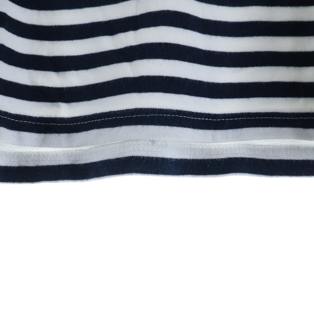 F.C.R.B./F.C.Real Bristol/FCRB(エフシーアールビー/エフシーレアルブリストル) ワッペンロゴデザイン ボーダー クルーネックカットソー 半袖Tシャツ ネイビー/ホワイト FCRB-145007