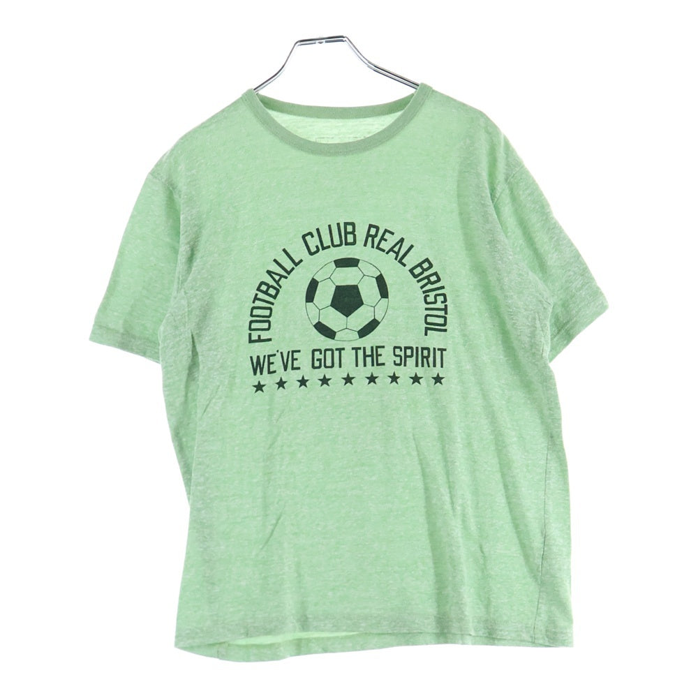 F.C.R.B./F.C.Real Bristol/FCRB(エフシーアールビー/エフシーレアルブリストル) フットボールプリント 半袖カットソー クルーネック プリントTシャツ グリーン FCRB-130014