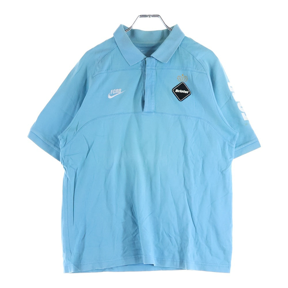 F.C.R.B./F.C.Real Bristol/FCRB(エフシーアールビー/エフシーレアルブリストル) ×NIKE ナイキ ロゴデザイン 半袖ポロシャツ ブルー 396354