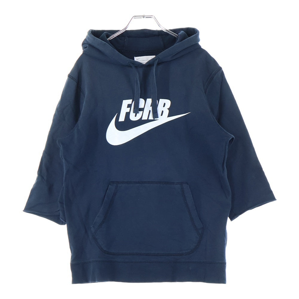 F.C.R.B./F.C.Real Bristol/FCRB(エフシーアールビー/エフシーレアルブリストル) ×NIKE ナイキ フロントロゴプリント 五分袖 プルオーバーパーカー フーディー ブラック 396346-010