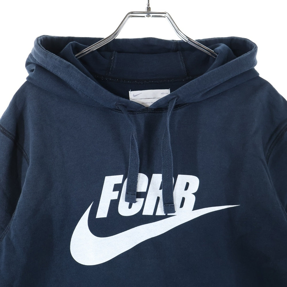 F.C.R.B./F.C.Real Bristol/FCRB(エフシーアールビー/エフシーレアルブリストル) ×NIKE ナイキ フロントロゴプリント 五分袖 プルオーバーパーカー フーディー ブラック 396346-010