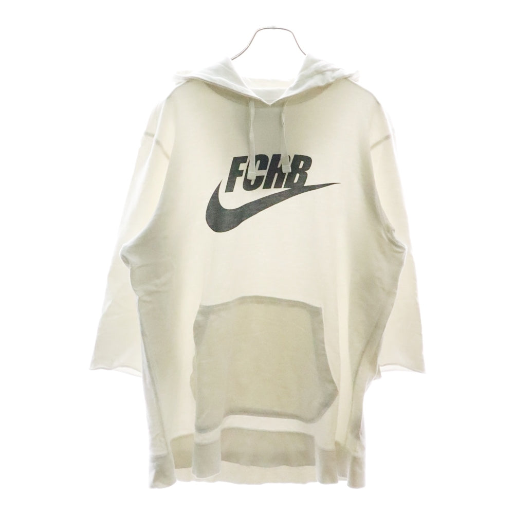 F.C.R.B./F.C.Real Bristol/FCRB(エフシーアールビー/エフシーレアルブリストル) ×NIKE ナイキ フロントロゴプリント 五分袖 プルオーバーパーカー フーディー ホワイト 396346-100