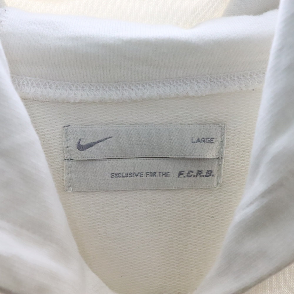 F.C.R.B./F.C.Real Bristol/FCRB(エフシーアールビー/エフシーレアルブリストル) ×NIKE ナイキ フロントロゴプリント 五分袖 プルオーバーパーカー フーディー ホワイト 396346-100