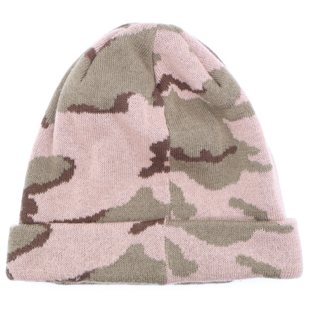 F.C.R.B./F.C.Real Bristol/FCRB(エフシーアールビー/エフシーレアルブリストル) カモフラ柄 ボックスロゴニットビーニー ニット帽 帽子 ベージュ FCRB-167067