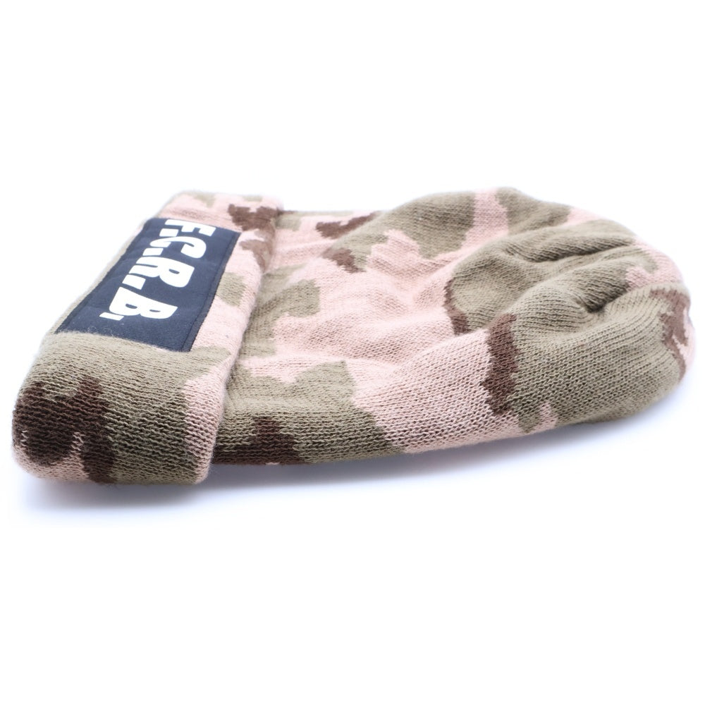 F.C.R.B./F.C.Real Bristol/FCRB(エフシーアールビー/エフシーレアルブリストル) カモフラ柄 ボックスロゴニットビーニー ニット帽 帽子 ベージュ FCRB-167067