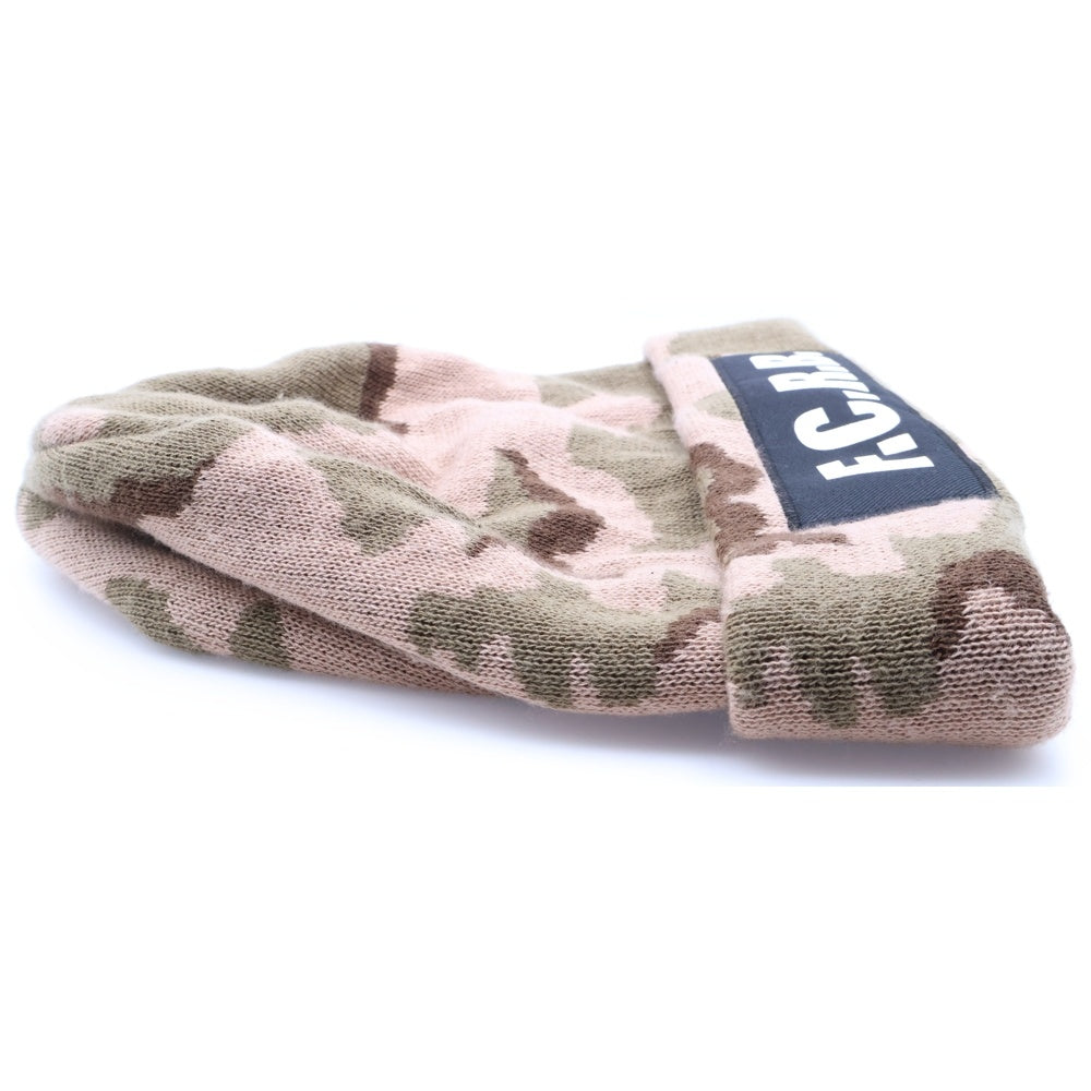 F.C.R.B./F.C.Real Bristol/FCRB(エフシーアールビー/エフシーレアルブリストル) カモフラ柄 ボックスロゴニットビーニー ニット帽 帽子 ベージュ FCRB-167067