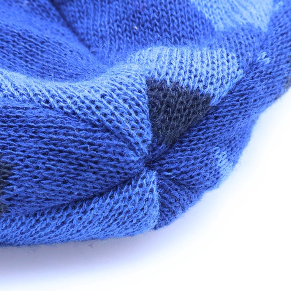 F.C.R.B./F.C.Real Bristol/FCRB(エフシーアールビー/エフシーレアルブリストル) カモフラ柄 ボックスロゴニットビーニー ニット帽 帽子 ブルー FCRB-167067