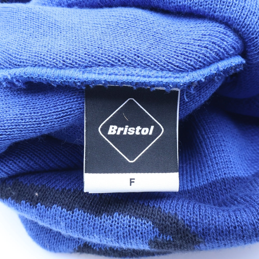 F.C.R.B./F.C.Real Bristol/FCRB(エフシーアールビー/エフシーレアルブリストル) カモフラ柄 ボックスロゴニットビーニー ニット帽 帽子 ブルー FCRB-167067