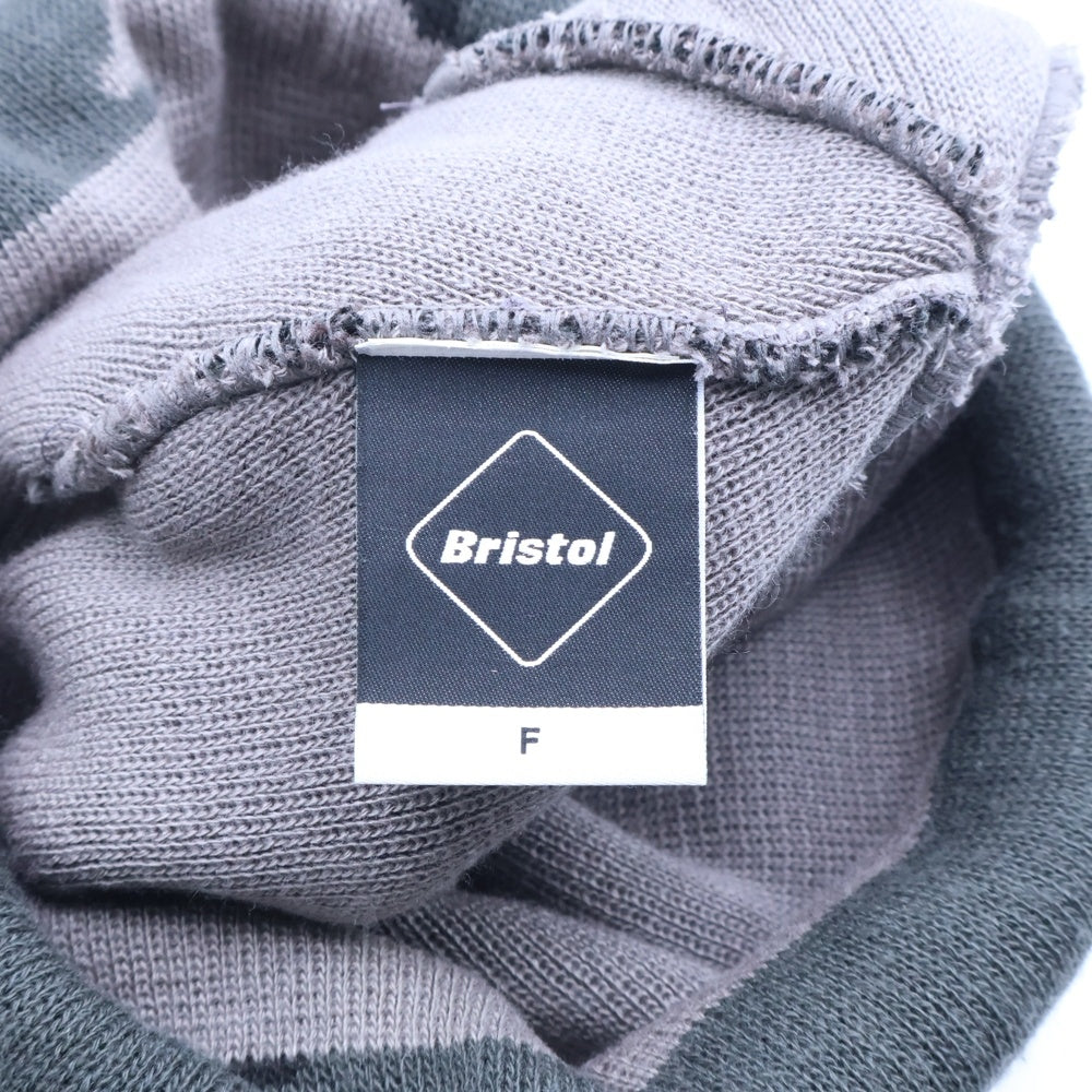 F.C.R.B./F.C.Real Bristol/FCRB(エフシーアールビー/エフシーレアルブリストル) カモフラ柄 ボックスロゴニットビーニー ニット帽 帽子 グレー FCRB-167067