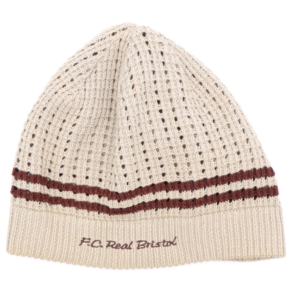 F.C.R.B./F.C.Real Bristol/FCRB(エフシーアールビー/エフシーレアルブリストル) ×NIKE ナイキ ロゴ刺繍 サマーニットビーニー ニット帽 帽子 ベージュ/ブラウン 594172