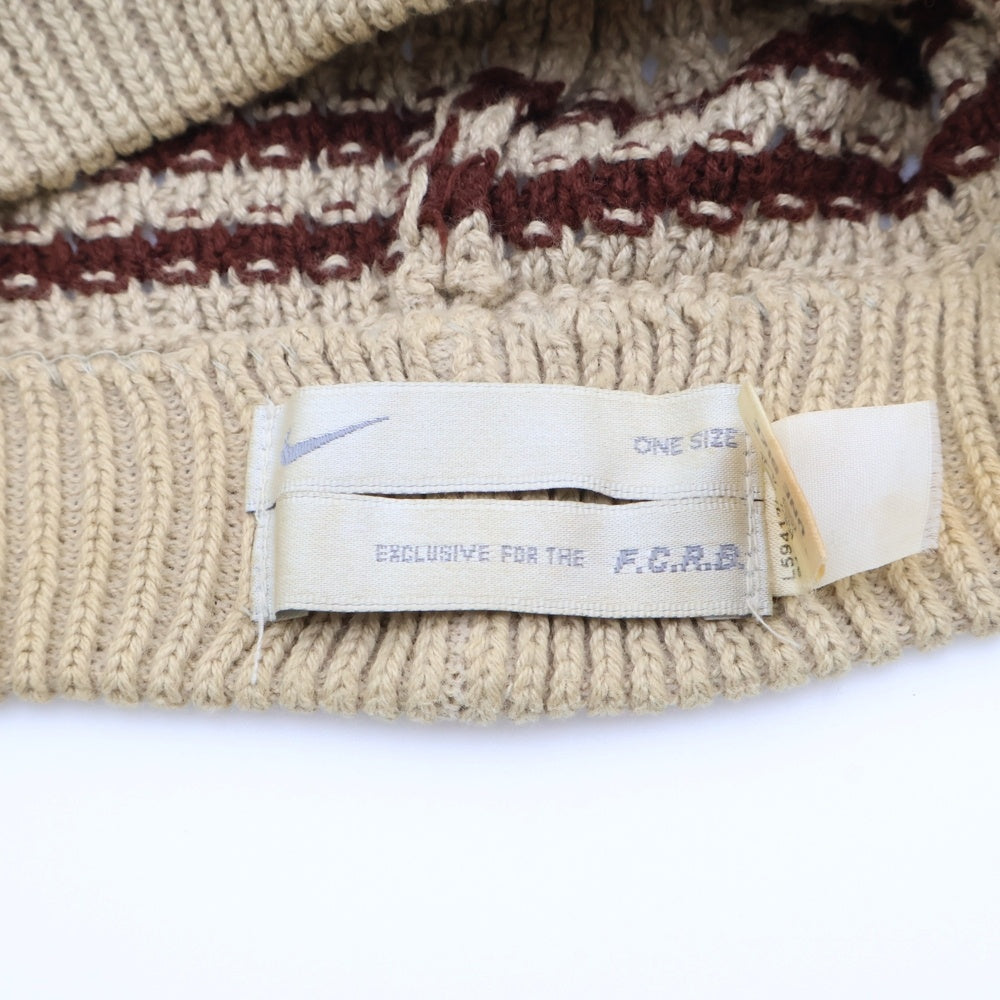F.C.R.B./F.C.Real Bristol/FCRB(エフシーアールビー/エフシーレアルブリストル) ×NIKE ナイキ ロゴ刺繍 サマーニットビーニー ニット帽 帽子 ベージュ/ブラウン 594172