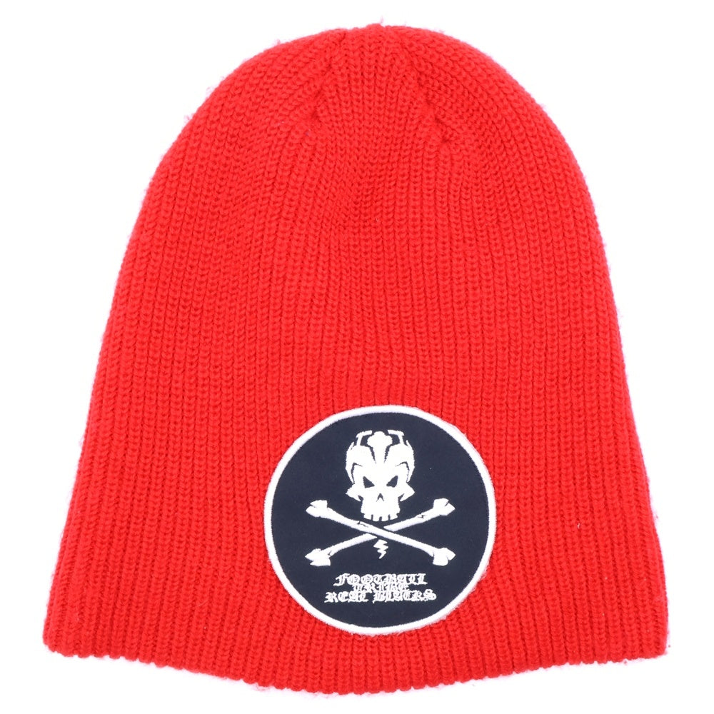 F.C.R.B./F.C.Real Bristol/FCRB(エフシーアールビー/エフシーレアルブリストル) ×NIKE ナイキ REAL BLACKS スカルワッペン刺繍 ウール混 ニットビーニー ニット帽 帽子 レッド 218244