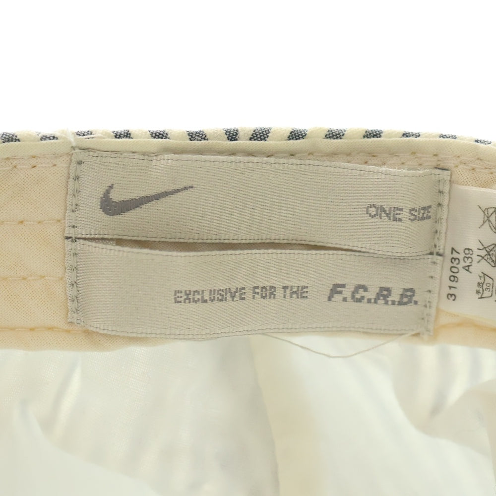 F.C.R.B./F.C.Real Bristol/FCRB(エフシーアールビー/エフシーレアルブリストル) ×NIKE ナイキ ストライプ柄 コットンハンチング帽 帽子 ホワイト/グレー 319037
