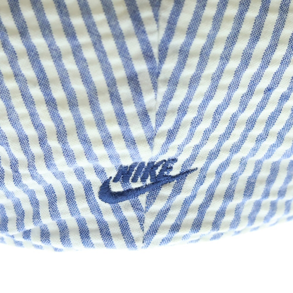 F.C.R.B./F.C.Real Bristol/FCRB(エフシーアールビー/エフシーレアルブリストル) ×NIKE ナイキ ストライプ柄 コットンハンチング帽 帽子 ホワイト/ブルー 319037
