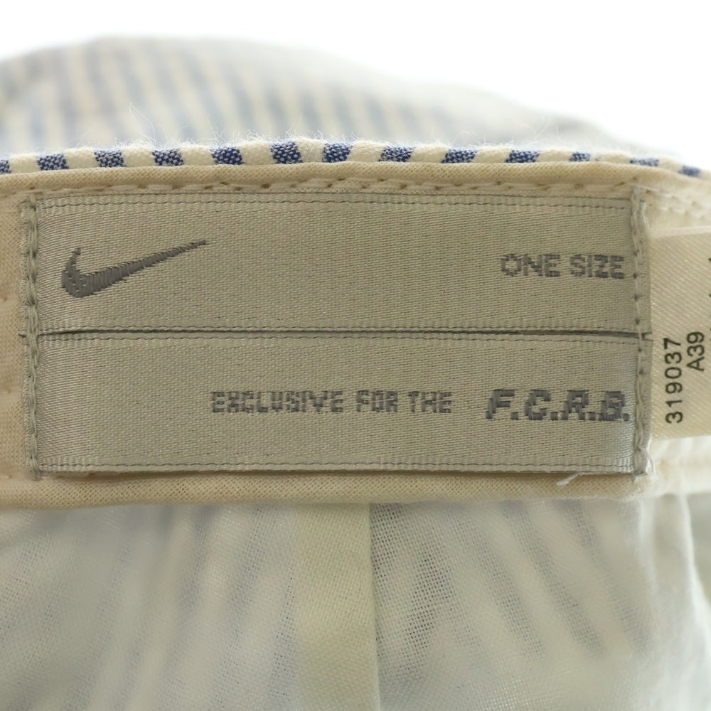 F.C.R.B./F.C.Real Bristol/FCRB(エフシーアールビー/エフシーレアルブリストル) ×NIKE ナイキ ストライプ柄 コットンハンチング帽 帽子 ホワイト/ブルー 319037