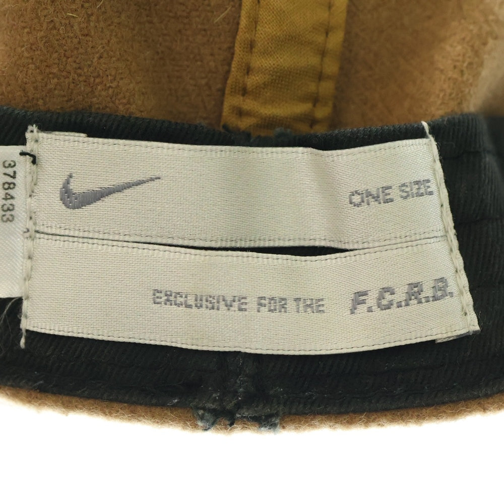 F.C.R.B./F.C.Real Bristol/FCRB(エフシーアールビー/エフシーレアルブリストル) ×NIKE ナイキ Bロゴワッペン刺繍 ウール混 6パネルキャップ 帽子 ブラウン 378433