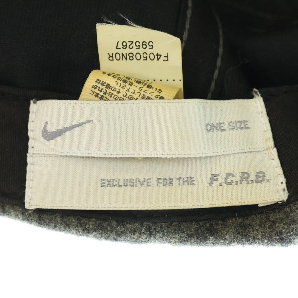 F.C.R.B./F.C.Real Bristol/FCRB(エフシーアールビー/エフシーレアルブリストル) ×NIKE ナイキ REAL BLACKS刺繍 ウール混 6パネルキャップ 帽子 グレー 595267