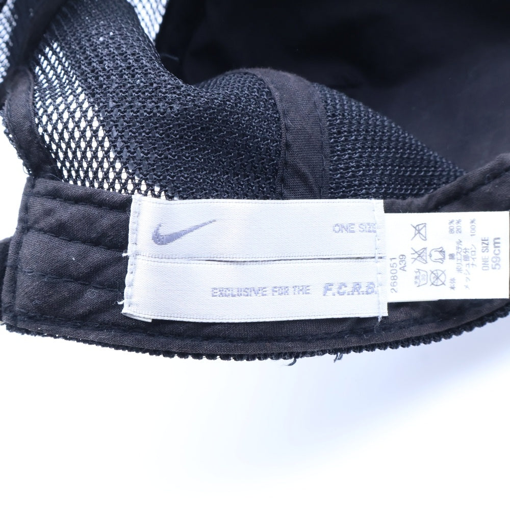 F.C.R.B./F.C.Real Bristol/FCRB(エフシーアールビー/エフシーレアルブリストル) ×NIKE ナイキ フロントロゴ刺繍 ベロアメッシュキャップ 帽子 ブラック 268051