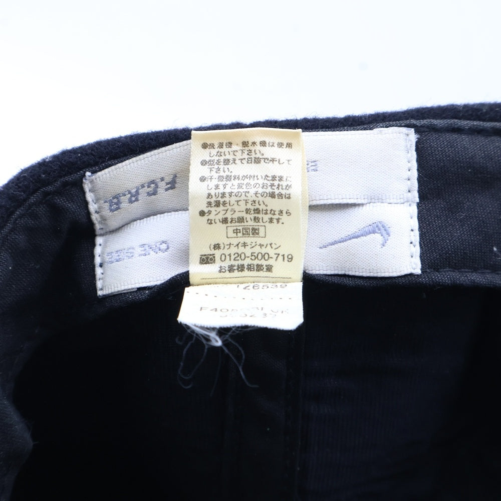 F.C.R.B./F.C.Real Bristol/FCRB(エフシーアールビー/エフシーレアルブリストル) ×NIKE ナイキ REAL BLACKS刺繍 ウール混 6パネルキャップ 帽子 ブラック 595267
