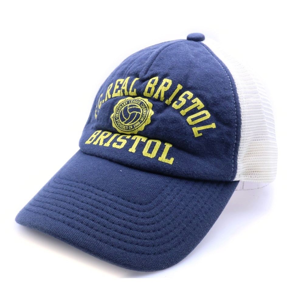 F.C.R.B./F.C.Real Bristol/FCRB(エフシーアールビー/エフシーレアルブリストル) ×NIKE ナイキ カレッジロゴプリント コットンメッシュキャップ 帽子 ネイビー/ホワイト 319036