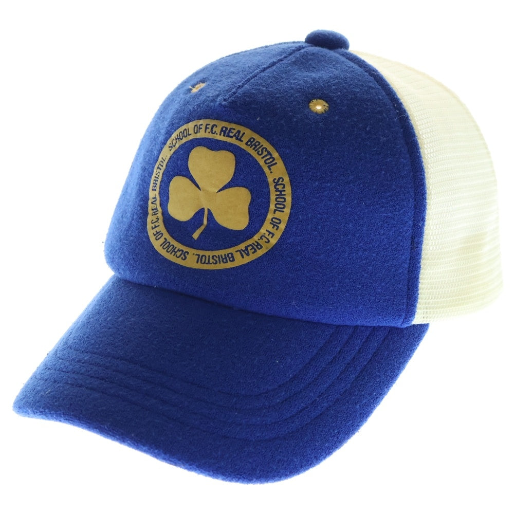 F.C.R.B./F.C.Real Bristol/FCRB(エフシーアールビー/エフシーレアルブリストル) ×NIKE ナイキ フロッキークローバー パイルメッシュキャップ 帽子 ブルー/ホワイト 596110