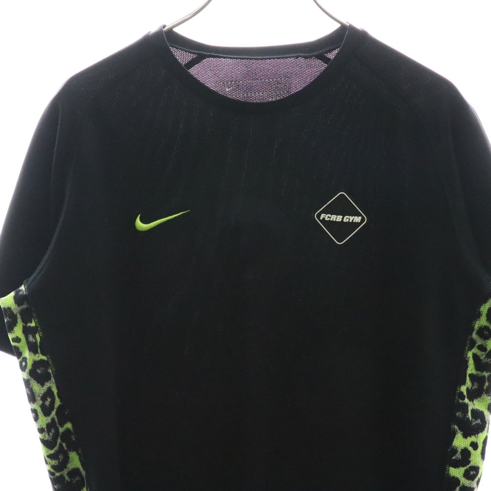 F.C.R.B./F.C.Real Bristol/FCRB(エフシーアールビー/エフシーレアルブリストル) ×NIKE ナイキ FCRB GYM サイド総柄Tシャツ 半袖クルーネックカットソー ブラック 577348
