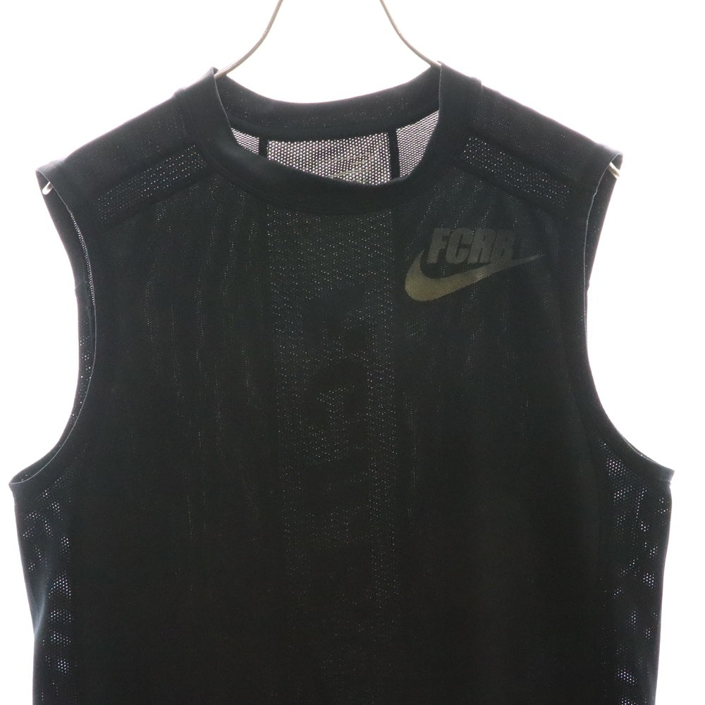 F.C.R.B./F.C.Real Bristol/FCRB(エフシーアールビー/エフシーレアルブリストル) ×NIKE ナイキ FCRB GYM 胸ロゴプリント タンクトップ ノースリーブ クルーネックカットソー ブラック 399232-010