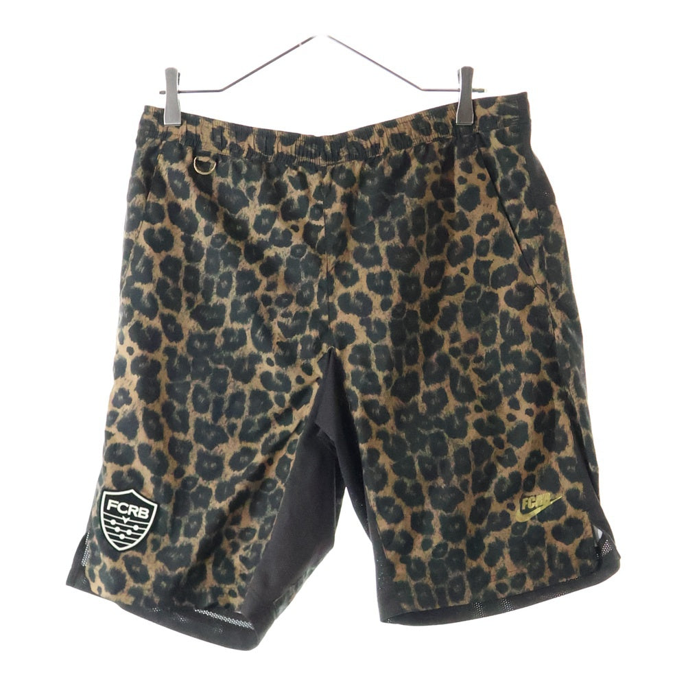 F.C.R.B./F.C.Real Bristol/FCRB(エフシーアールビー/エフシーレアルブリストル) ×NIKE ナイキ ラバーロゴパッチ レオパード ハーフパンツ ショーツ ブラウン 396361