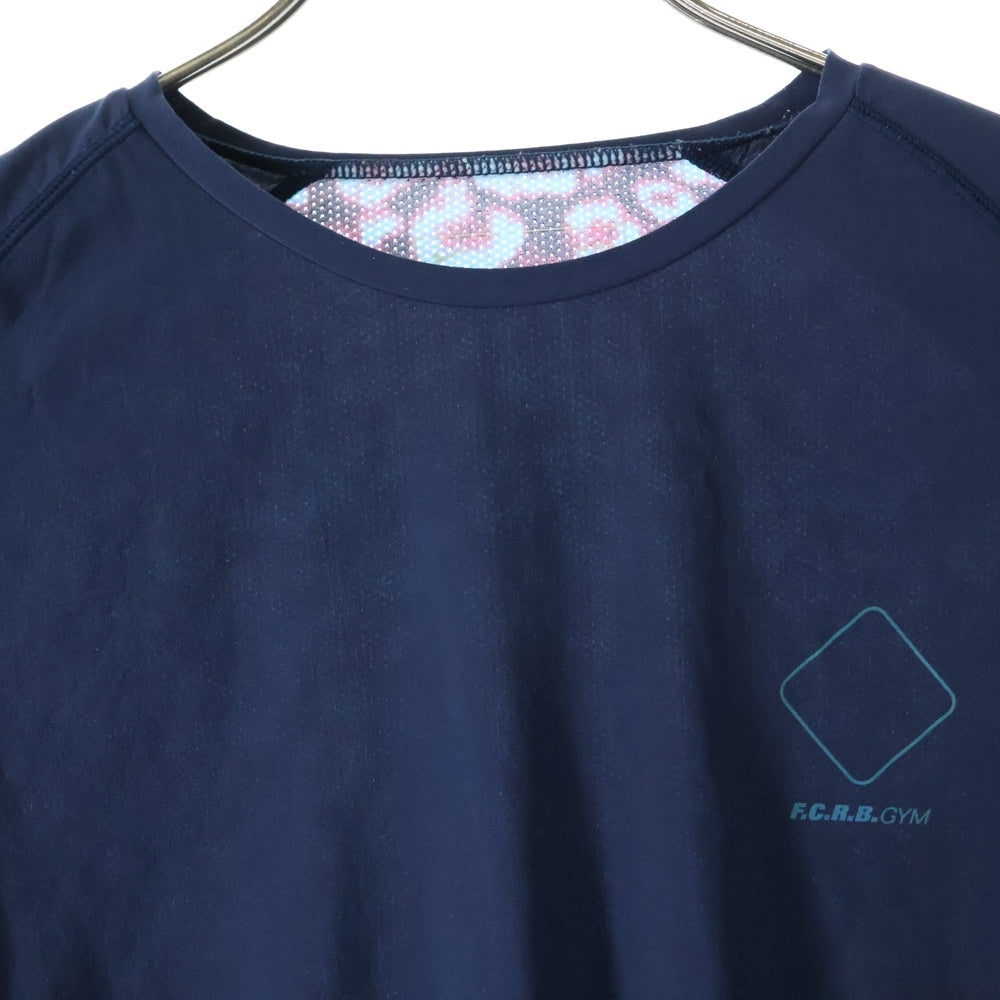 F.C.R.B./F.C.Real Bristol/FCRB(エフシーアールビー/エフシーレアルブリストル) × NIKE ナイキ ロゴ プリント レオパード 切替 半袖カットソー Tシャツ ネイビー 440646-450