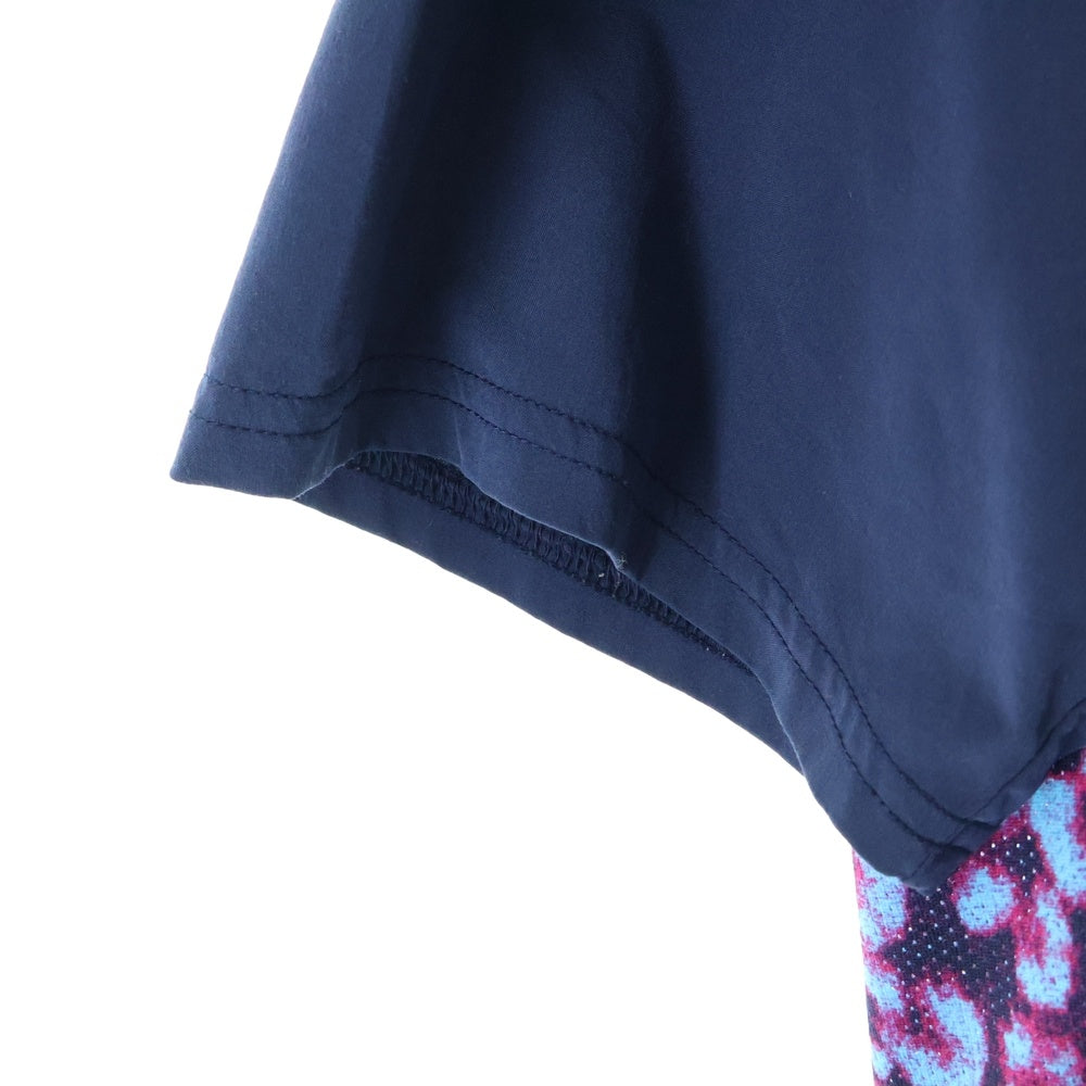 F.C.R.B./F.C.Real Bristol/FCRB(エフシーアールビー/エフシーレアルブリストル) × NIKE ナイキ ロゴ プリント レオパード 切替 半袖カットソー Tシャツ ネイビー 440646-450