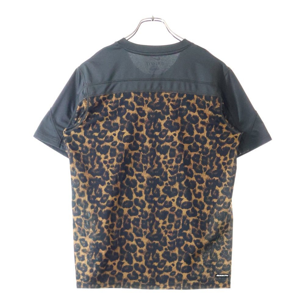 F.C.R.B./F.C.Real Bristol/FCRB(エフシーアールビー/エフシーレアルブリストル) × NIKE ナイキ ロゴ プリント レオパード 切替 半袖カットソー Tシャツ グレー 640470‐030