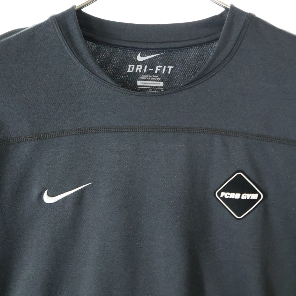 F.C.R.B./F.C.Real Bristol/FCRB(エフシーアールビー/エフシーレアルブリストル) × NIKE ナイキ ロゴ プリント レオパード 切替 半袖カットソー Tシャツ グレー 640470‐030