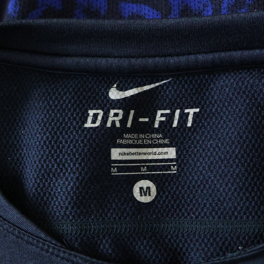 F.C.R.B./F.C.Real Bristol/FCRB(エフシーアールビー/エフシーレアルブリストル) × NIKE ナイキ ロゴ プリント レオパード 切替 半袖カットソー Tシャツ ネイビー/ブルー 640470-410