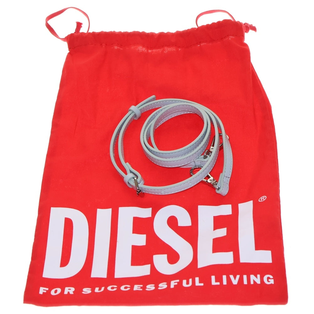 DIESEL(ディーゼル) 1DR ラメ グリッターロゴ 2WAY ハンド ショルダーバッグ シルバー X08709
