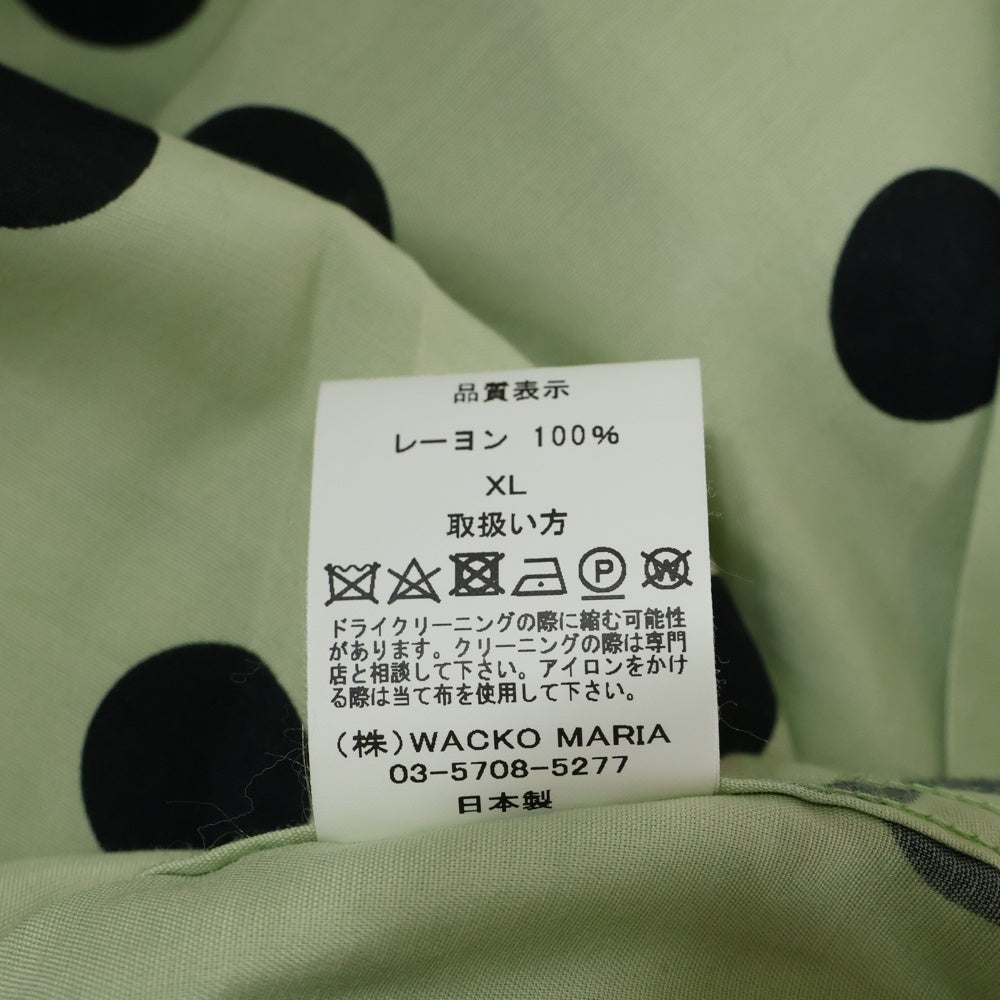 WACKO MARIA(ワコマリア) 24SS DOTS OPEN COLLAR SHIRT ドット柄 オープンカラー 半袖シャツ グリーン