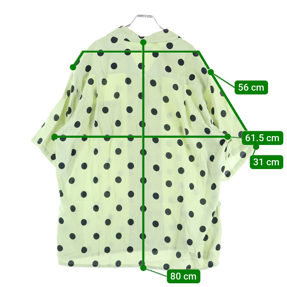 WACKO MARIA(ワコマリア) 24SS DOTS OPEN COLLAR SHIRT ドット柄 オープンカラー 半袖シャツ グリーン