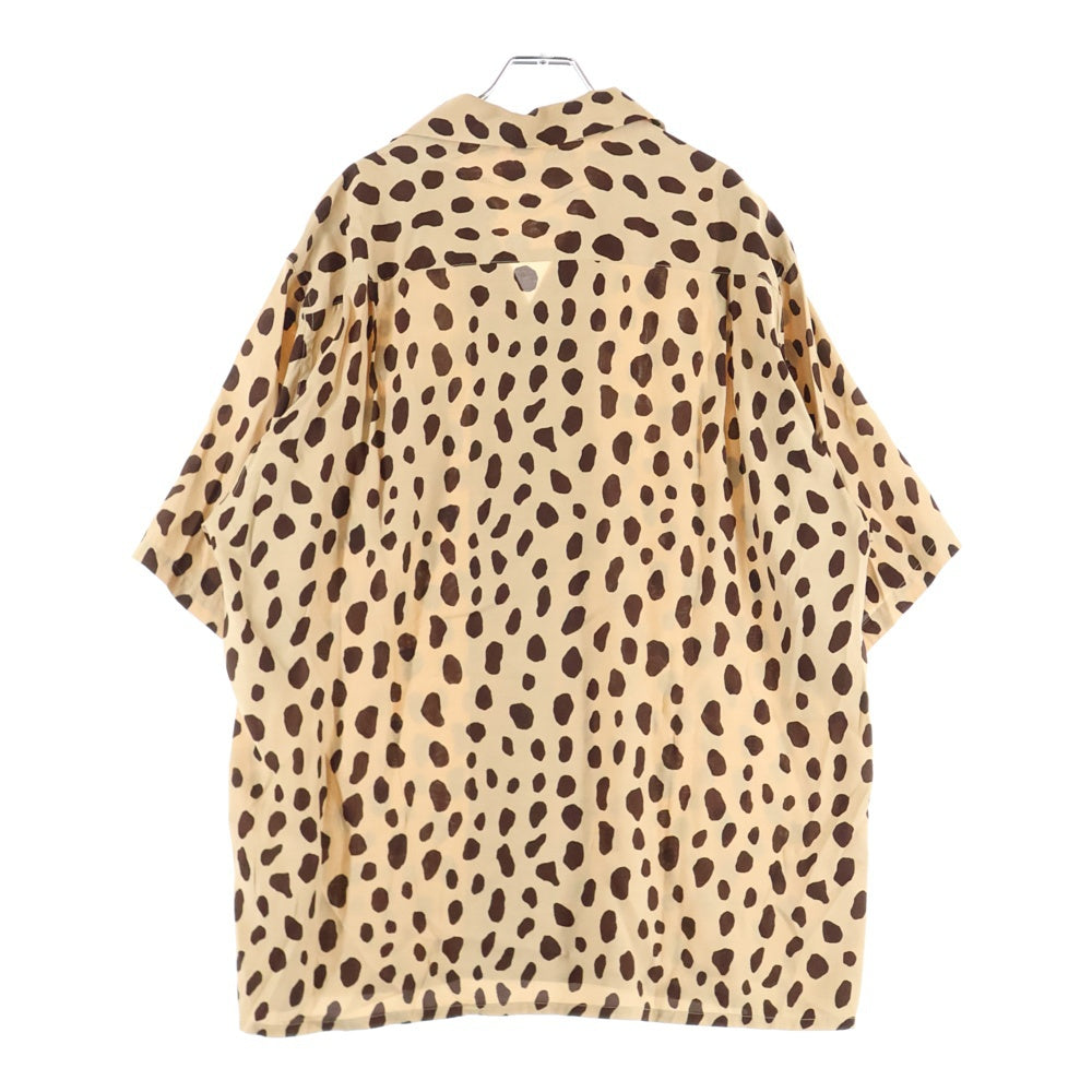 WACKO MARIA(ワコマリア) 24SS HAWAIIAN SHIRTS レオパード 総柄 レーヨン オープンカラー 半袖ハワイアンシャツ ブラウン 24SS-WMS-HI02