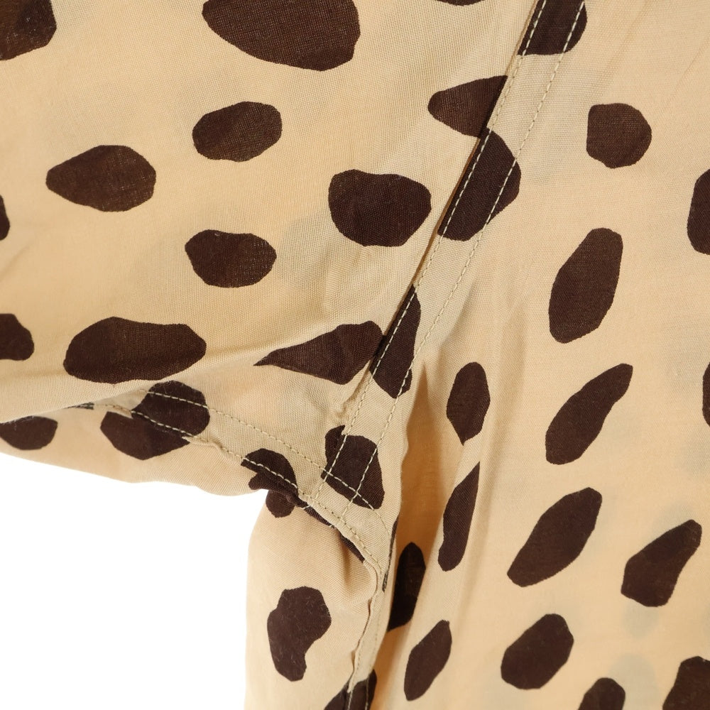 WACKO MARIA(ワコマリア) 24SS HAWAIIAN SHIRTS レオパード 総柄 レーヨン オープンカラー 半袖ハワイアンシャツ ブラウン 24SS-WMS-HI02