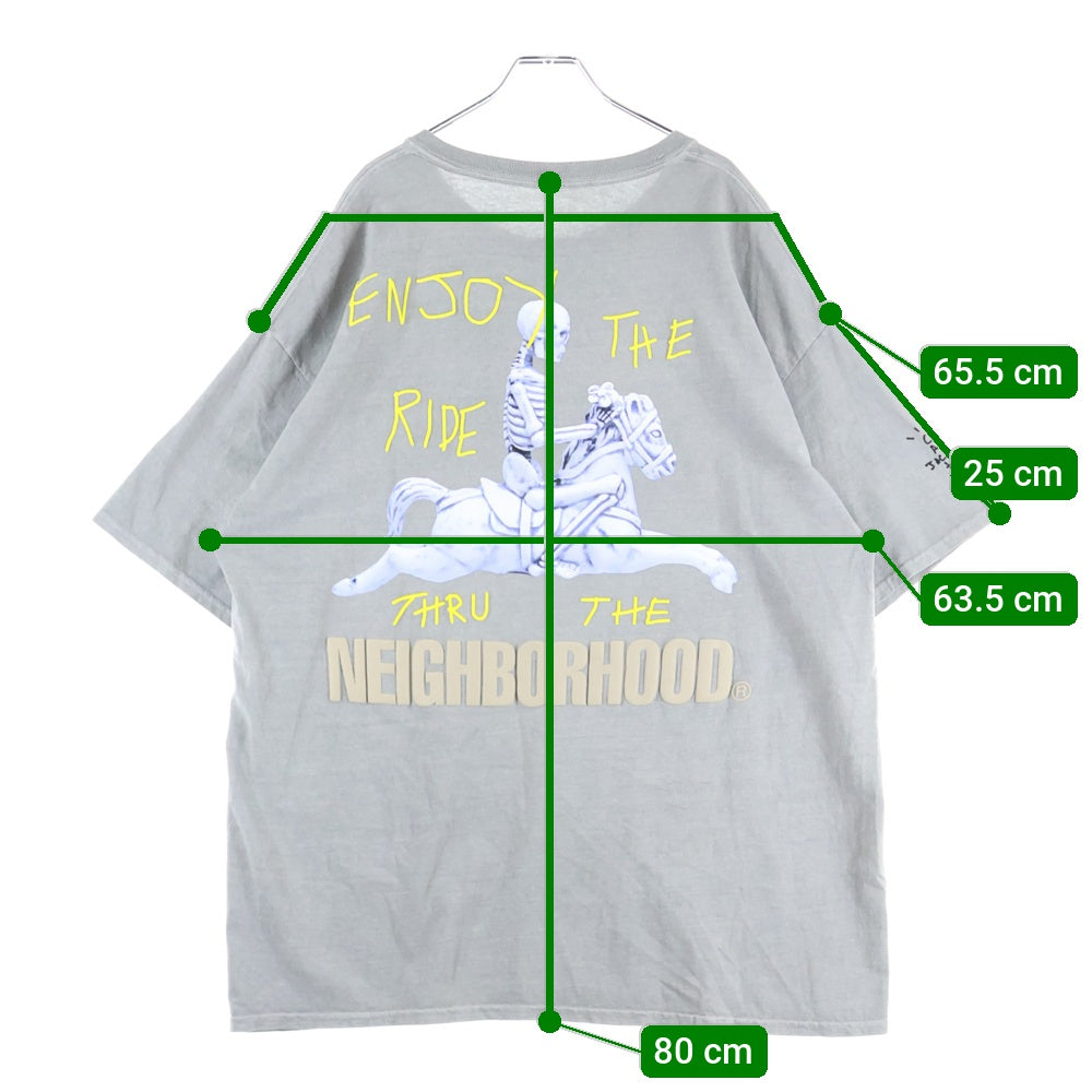 Cactus Jack(カクタスジャック) 21SS ×NEIGHBORHOOD ×ネイバーフッド 両面プリントデザイン クルーネック カットソー 半袖Tシャツ グレー