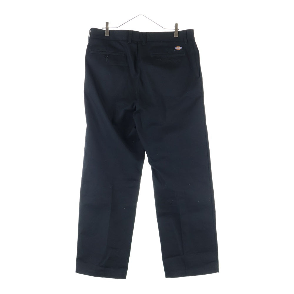 WACKO MARIA(ワコマリア) 24AW ×DICKIES PLEATED TROUSERS ディッキーズ プリーテッド ロゴエンブロイダリーデザイン ジップアップ パンツ ブラック 24FW-WMP-DC01