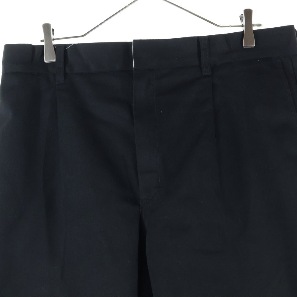 WACKO MARIA(ワコマリア) 24AW ×DICKIES PLEATED TROUSERS ディッキーズ プリーテッド ロゴエンブロイダリーデザイン ジップアップ パンツ ブラック 24FW-WMP-DC01