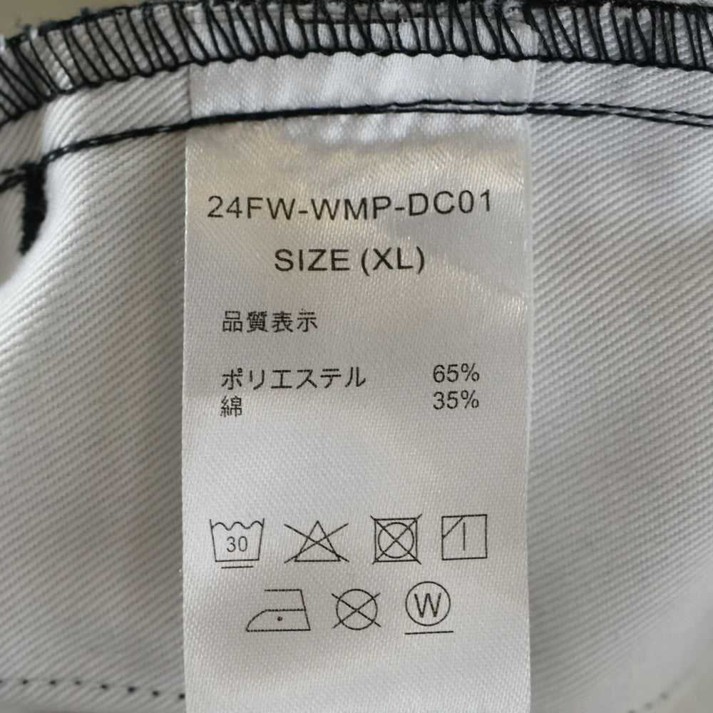 WACKO MARIA(ワコマリア) 24AW ×DICKIES PLEATED TROUSERS ディッキーズ プリーテッド ロゴエンブロイダリーデザイン ジップアップ パンツ ブラック 24FW-WMP-DC01