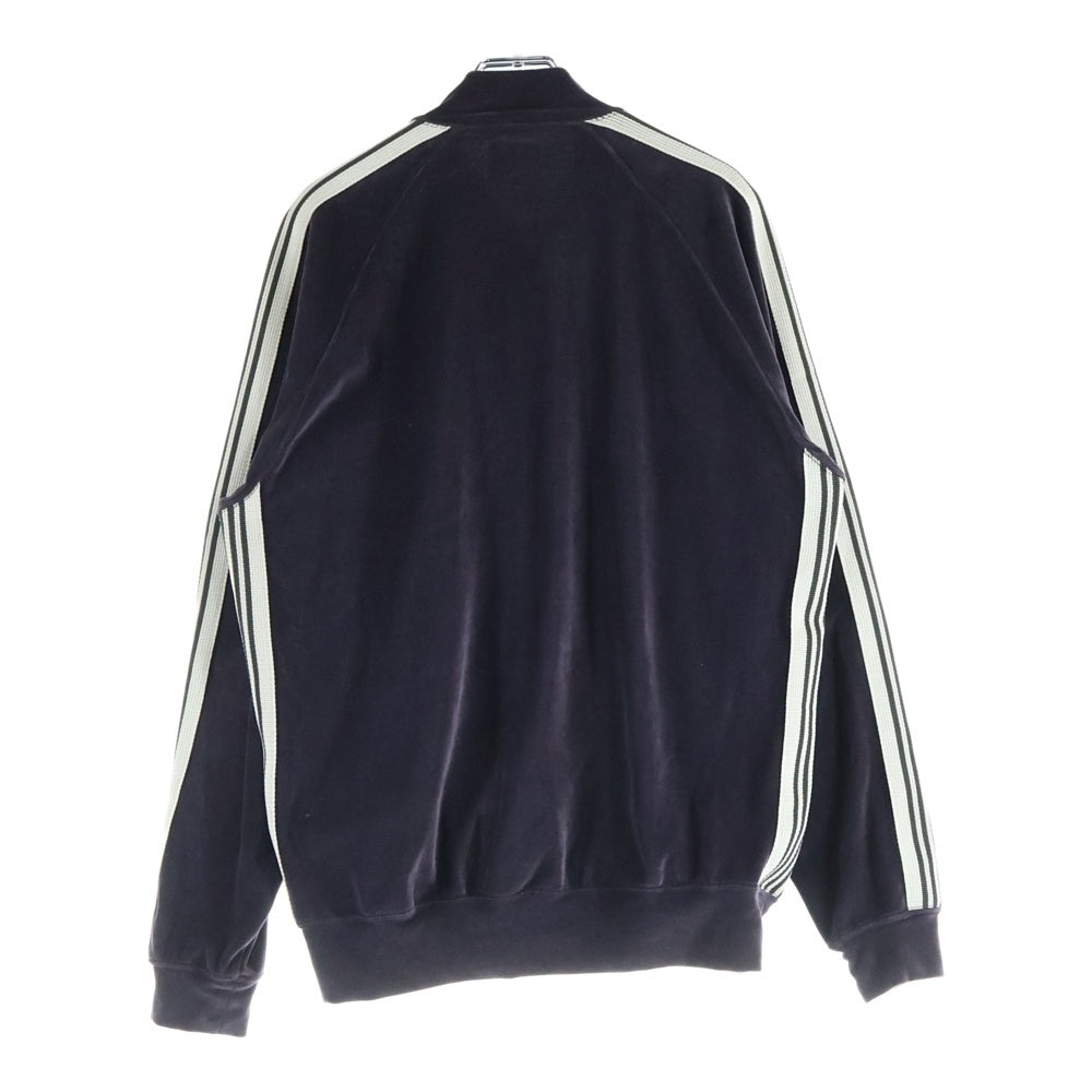 Needles(ニードルス) 25SS RIB COLLAR TRACK JACKET - C/PE VELOR ベロア リブカラー トラックジャケット ブラウン/ホワイト QV319