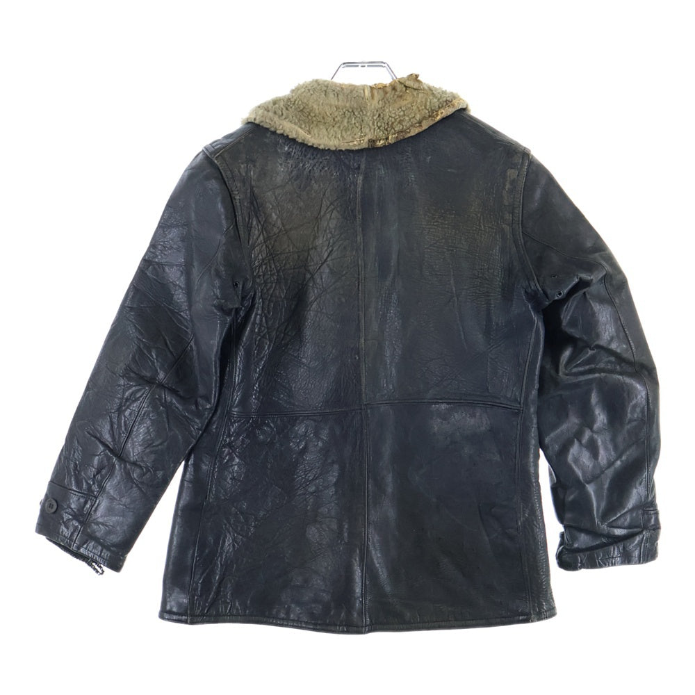 VINTAGE(ヴィンテージ) 30-40S VINTAGE ヴィンテージ ホースハイド 襟ボア レザー カーコート ブラック