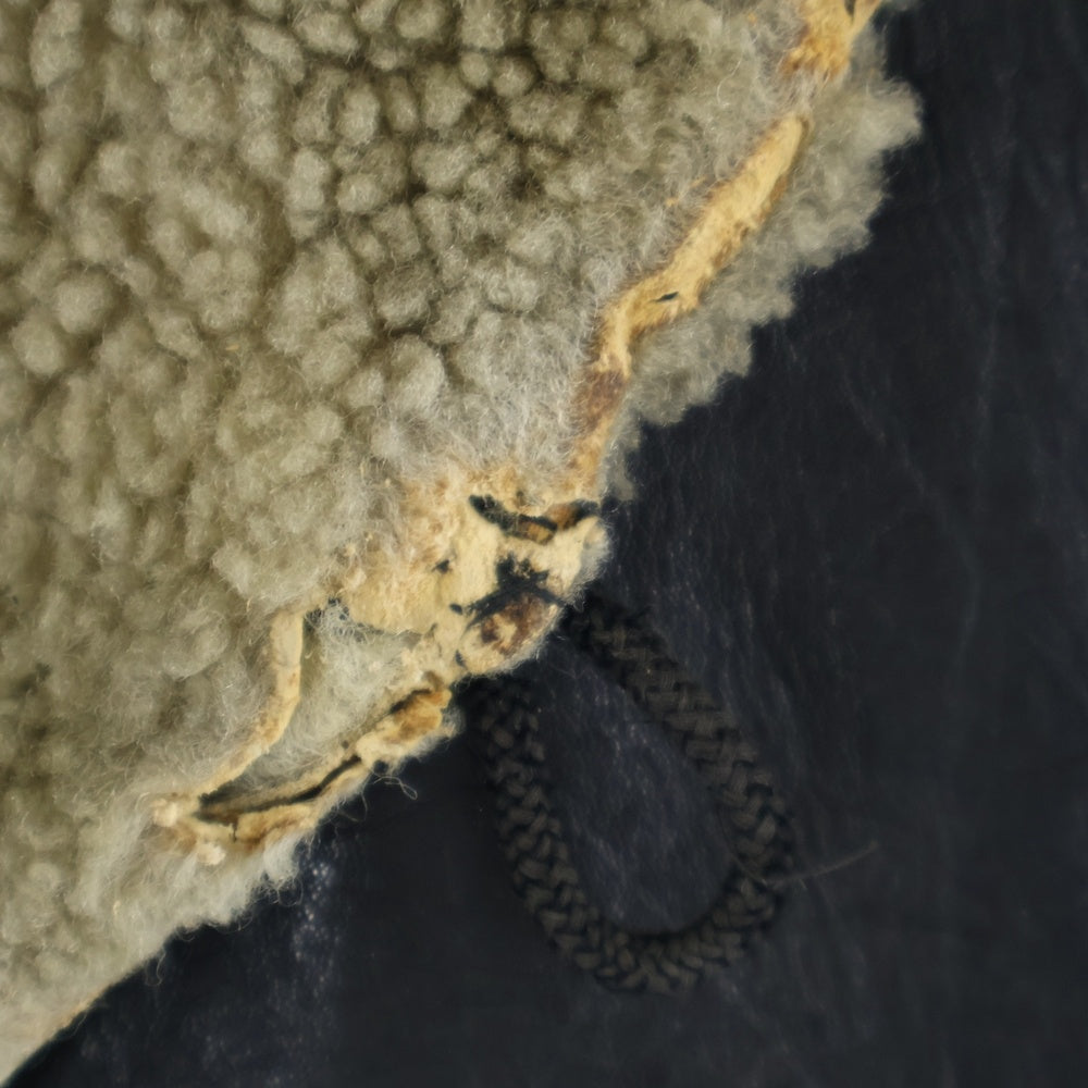 VINTAGE(ヴィンテージ) 30-40S VINTAGE ヴィンテージ ホースハイド 襟ボア レザー カーコート ブラック